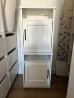 Twee witte nachtkastjes, Ophalen, Kunststof, Zo goed als nieuw, 45 tot 65 cm