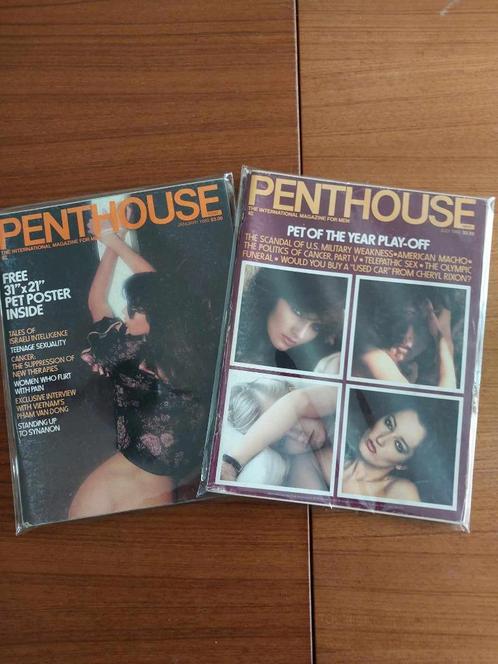 lot van 2 vintage US penthouse magazines (1980), Verzamelen, Tijdschriften, Kranten en Knipsels, Tijdschrift, 1960 tot 1980, Ophalen of Verzenden
