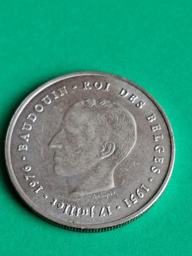 1976 België 250 francs in zilver franse versie, 5 schuin, Postzegels en Munten, Munten | België, Losse munt, Zilver, Zilver, Verzenden