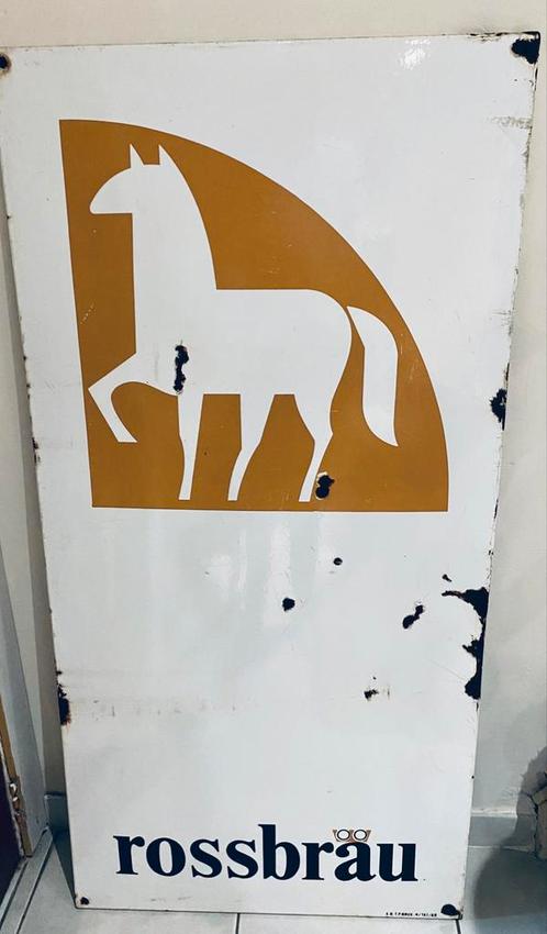 Rossbräu emaille bord 1969, Verzamelen, Merken en Reclamevoorwerpen, Gebruikt, Reclamebord, Ophalen