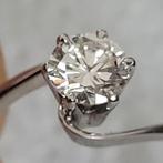 Diamond Solitaire ring 18 karaat witgoud, Ophalen, Wit, Zo goed als nieuw, Met edelsteen