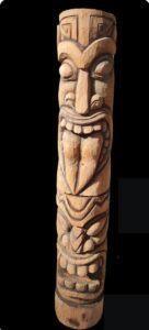 Houten totempaal mancave tikibar decoratie beelden, Verzamelen, Beelden en Beeldjes, Gebruikt, Overige typen, Ophalen