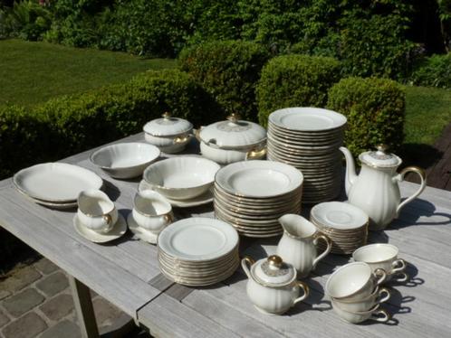Servies Bavaria Elfenbein porselein genummerd 73-delig 1950, Antiek en Kunst, Antiek | Servies los, Ophalen
