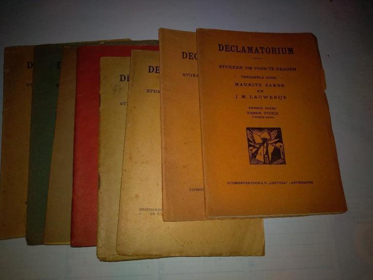 9  x  DECLAMATORIUM / M. Sabbe en J.M. Lauwerijs, Livres, Poèmes & Poésie, Utilisé, Enlèvement ou Envoi