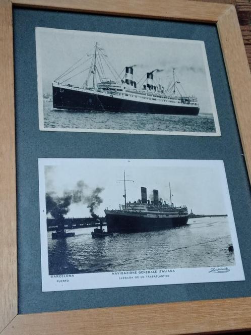 Twee postkaarten transatlantisch stoomschip, Verzamelen, Postkaarten | Buitenland, Gelopen, Overig Europa, 1920 tot 1940, Ophalen of Verzenden