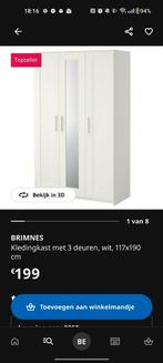 Ikea Brimnes 3-deurs witte kleerkast, Ophalen, Gebruikt