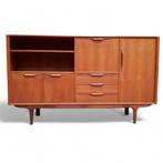 Mid-century vintage kast in teak Jaren '60, Ophalen, Gebruikt, 100 tot 150 cm, Teakhout