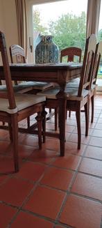 Antieke eiken tafel en 6 stoelen, Antiek en Kunst, Ophalen