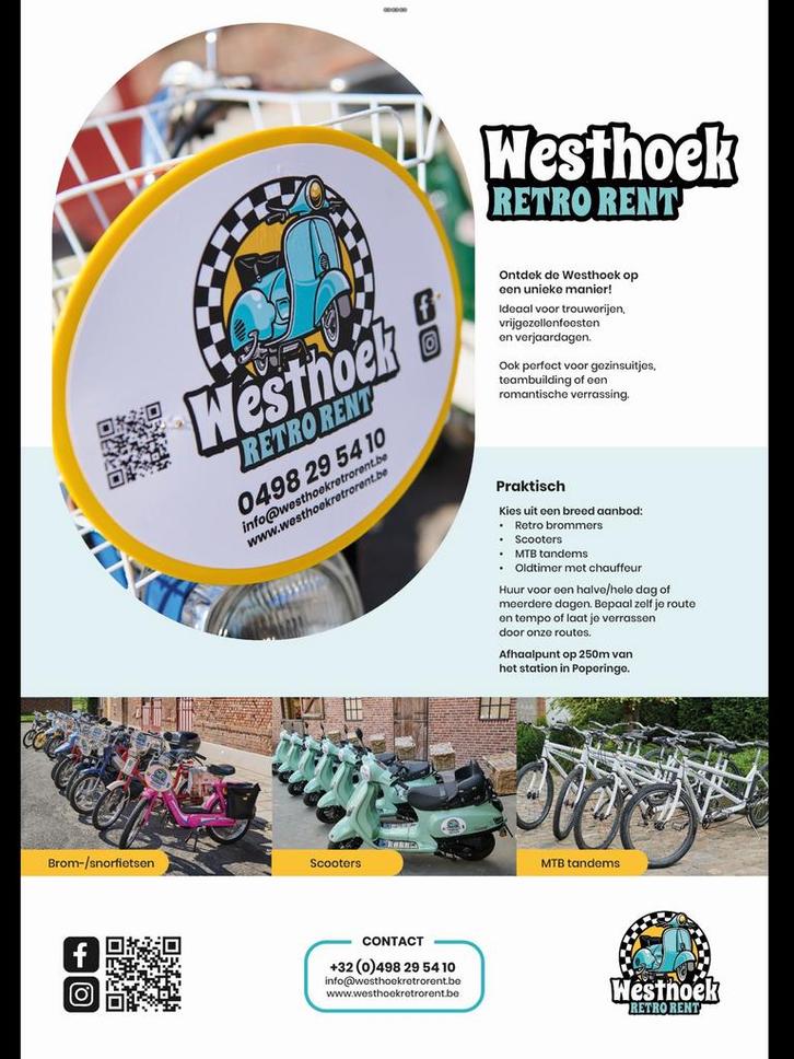 Verhuur van nieuwe scooters , retro brommerkes 80/90 enz…, Zakelijke goederen, Overige Zakelijke goederen, Ophalen