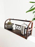 Vintage wandrekje hout en rattan boho, Ophalen, Gebruikt