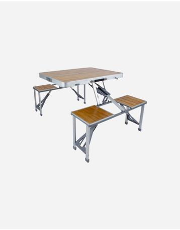 Bo-camp picknicktafel met bamboe topbladen - opklapbaar - ni beschikbaar voor biedingen