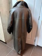 Lange mouton tourne herenjas, Kleding | Dames, Ophalen, Zo goed als nieuw, Maat 46/48 (XL) of groter, Bruin