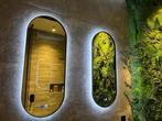 2 miroirs de salle de bain au design ovale avec lumières LED, Ovale, Moins de 50 cm, Enlèvement, 100 à 150 cm