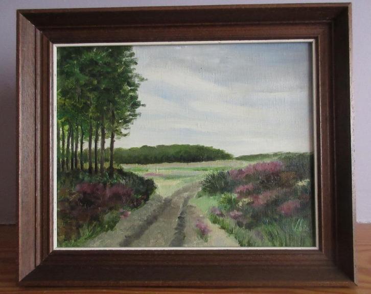 Schilderij "de heide" in Riemst - L. Boschmans, Antiek en Kunst, Kunst | Schilderijen | Klassiek, Ophalen of Verzenden