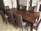 Tafel plus 8 stoelen, Huis en Inrichting, Ophalen, 100 tot 150 cm, Vijf personen of meer, Rechthoekig