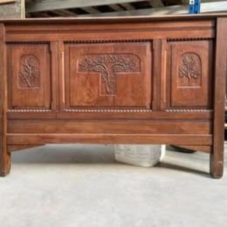 Twijfelaar in eik, Huis en Inrichting, Slaapkamer | Bedden, Zo goed als nieuw, Twijfelaar, Ophalen