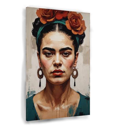 Vrouw Frida Kahlo stijl canvas 40x60cm - 18mm., Antiek en Kunst, Kunst | Schilderijen | Klassiek, Verzenden