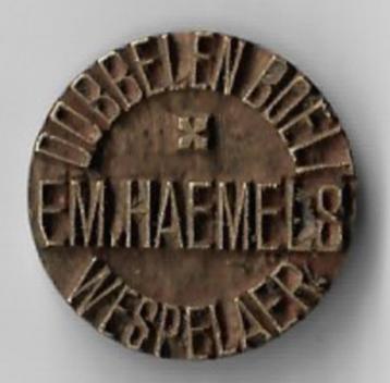 Unieke oude stempel DOBBELEN BOELT EM. HAEMELS WESPELAER beschikbaar voor biedingen