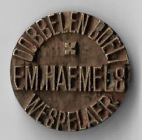 Unieke oude stempel DOBBELEN BOELT EM. HAEMELS WESPELAER, Verzamelen, Biermerken, Ophalen of Verzenden