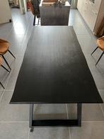 Eettafel 200cm x 100cm volledig zwart met golvende rand, Huis en Inrichting, Ophalen, 50 tot 100 cm, Zo goed als nieuw, Vijf personen of meer