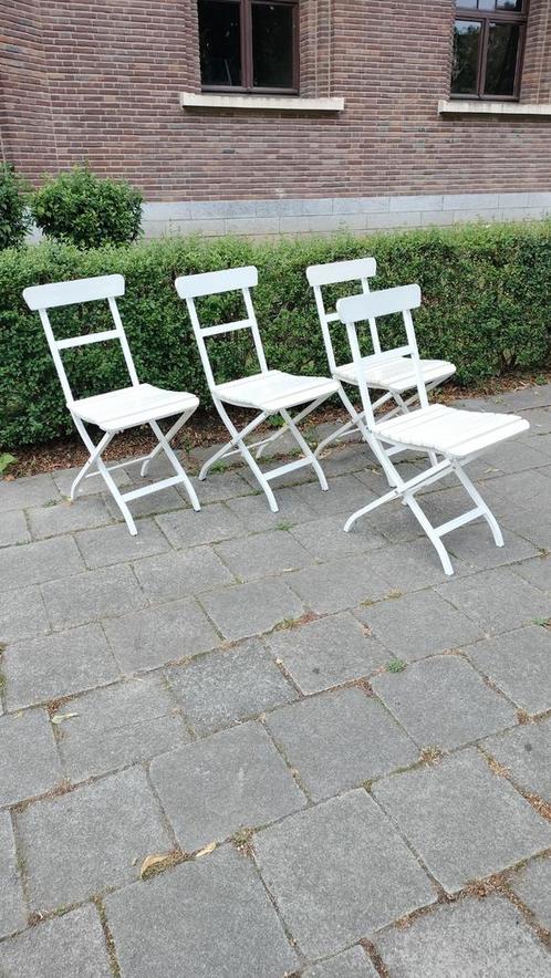Prachtige stevige witte plooistoelen, Tuin en Terras, Tuinstoelen, Zo goed als nieuw, Ophalen