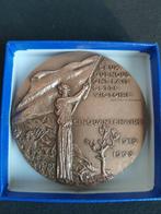 Medaille  herdenkingsmunt 50 jaar einde van de 1e oorlog, Ophalen of Verzenden, Brons