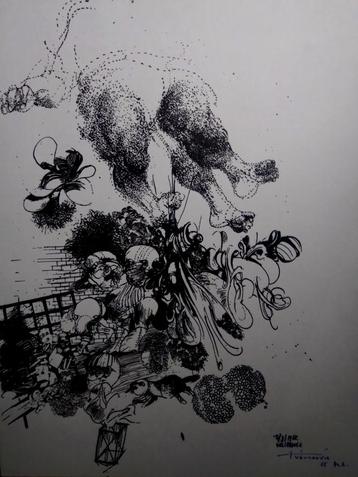 Véliçkoviç. Oude gesigneerde gravure.  beschikbaar voor biedingen