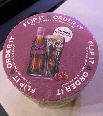 Pack with 100 Coca-Cola  Coasters Flip it Order It