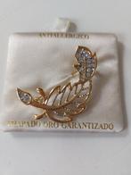 Bijoux broche en plaqué or + strass, Enlèvement ou Envoi, Or, Comme neuf, Avec strass