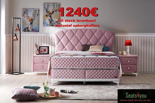 Boxspring Pinky KNALPRIJS !!, Huis en Inrichting, Slaapkamer | Boxsprings, Nieuw, 160 cm, 200 cm, Tweepersoons, Wit, Crème, Beige