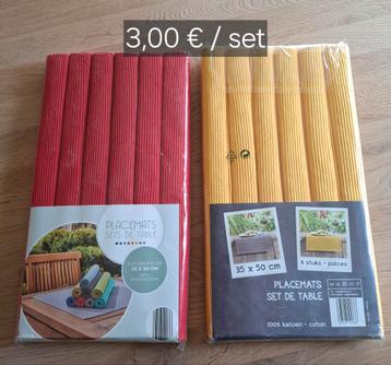 2 x 6 Placemates geel /  rood -  NIEUW beschikbaar voor biedingen