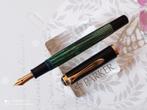 Stylo plume vulpen Pelikan 400 green striped F nib pen, Collections, Stylos, Comme neuf, Enlèvement ou Envoi, Stylo