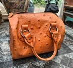 Prachtige Echt Struisvogel Lederen Dames Handtas Te Koop, Ophalen, Zo goed als nieuw, Handtas