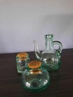 Klein glazen karafje en 2 kleine glazen potjes, Ophalen of Verzenden