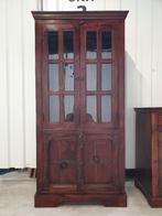 Belle vitrine coloniale, très solide. Livraison., Maison & Meubles, Armoires | Vitrines, 25 à 50 cm, Utilisé, 50 à 100 cm, Avec tablette(s)