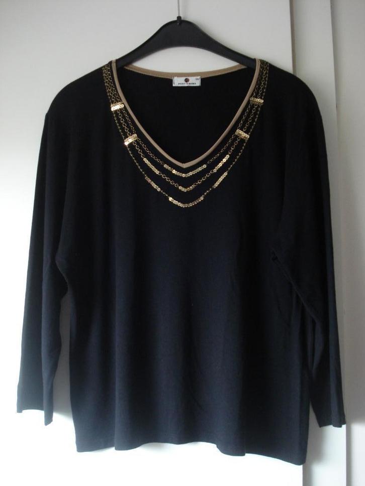 Punt Roma zwarte longsleeve, dames. mt 44/46, Kleding | Dames, Blouses en Tunieken, Gedragen, Maat 42/44 (L), Zwart, Ophalen of Verzenden