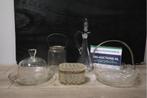 Vintage Kristalglazen Mix van 5 Decoratieve Stukken, Antiek en Kunst, Ophalen of Verzenden