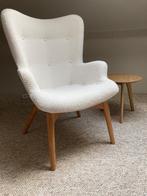 Fauteuil in Scandinavisch design + kleine tafel, Huis en Inrichting, Hout, Gebruikt, 75 tot 100 cm, Ophalen of Verzenden