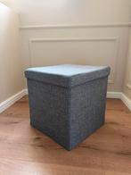 Grijze poef die open kan, Ophalen, Gebruikt, Stof, 50 tot 75 cm
