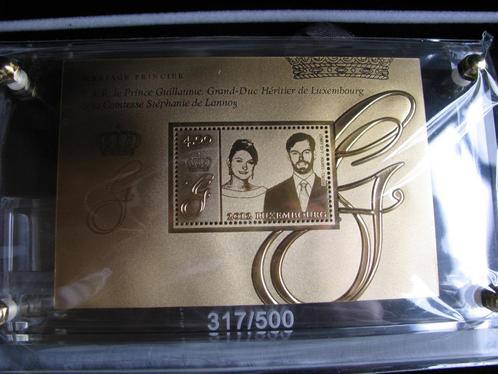 Prinselijke gouden blokdoos voor bruiloften., Postzegels en Munten, Postzegels | Europa | België, Postfris, Verzenden