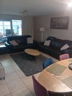 2 mooie ledere zetels met poef, Huis en Inrichting, Zetels | Voetbanken en poefs, Ophalen