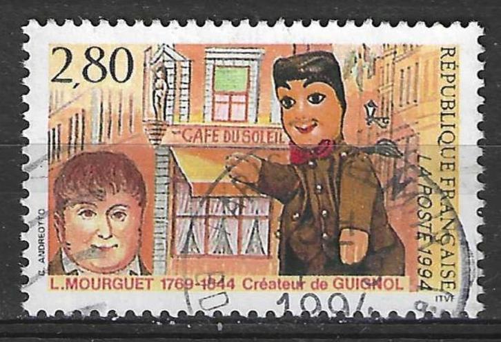 Francia 1994 - Yvert 2861 - Laurent Mourguet (ST), Timbres & Monnaies, Timbres | Europe | France, Envoi