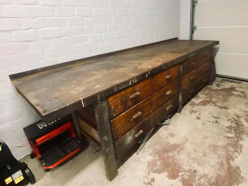 Vintage industriële werkbank, Doe-het-zelf en Bouw, Werkbanken, Gebruikt, Ophalen