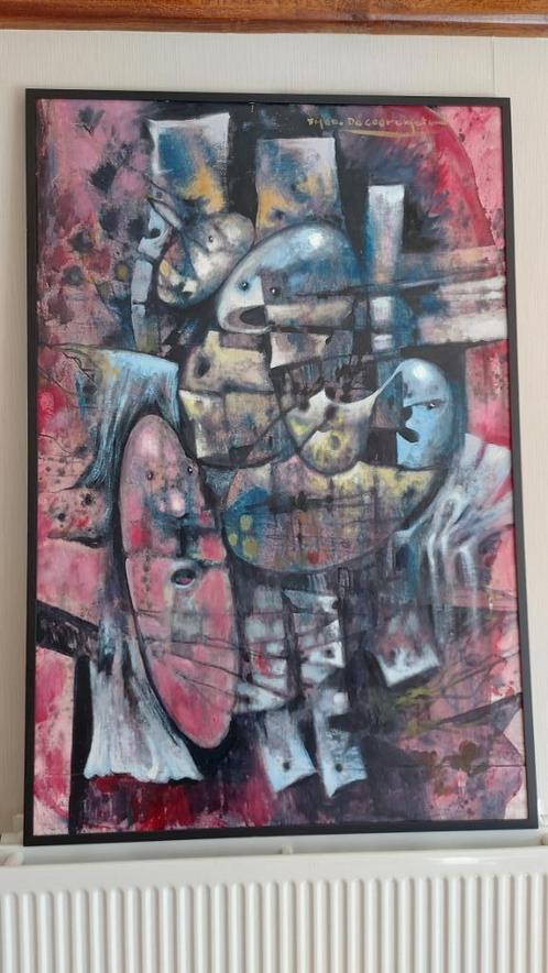 Kleurrijk schilderij van wijlen kunstschilder Theo De Coorem, Antiek en Kunst, Kunst | Schilderijen | Klassiek, Ophalen