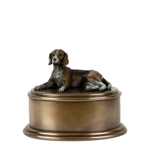 Beagle hondenbeeld op urn in koperkleur. Slechts 1 exemplaar, Dieren en Toebehoren, Honden-accessoires, Nieuw, Verzenden