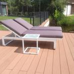 2 x ligbed plus tafel voor 899 euro, Jardin & Terrasse, Chaises longues, Réglable, Envoi, Neuf, Aluminium