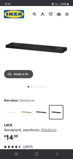 10 stuks zwarte wandplanken Ikea Lack, Ophalen, Nieuw