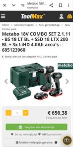 METABO COMBO SET 2.1.11, Doe-het-zelf en Bouw, Gereedschap | Boormachines, Ophalen of Verzenden, Nieuw