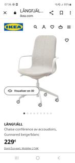 Bureau + chaise à roulettes Ikea neufs, Maison & Meubles, Chaise de bureau, Enlèvement, Gris, Neuf