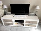 Tv meubel, Ophalen, 100 tot 150 cm, Teakhout, Zo goed als nieuw